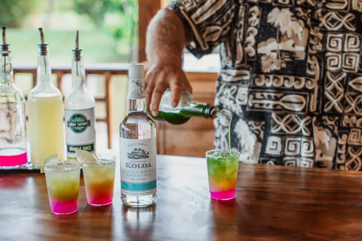a brown bottle on a table